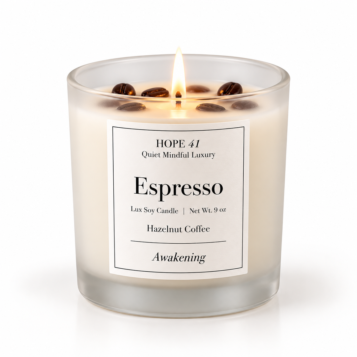 Espresso Candle | Hazelnut Coffee | Luxury Soy Candle | 9oz