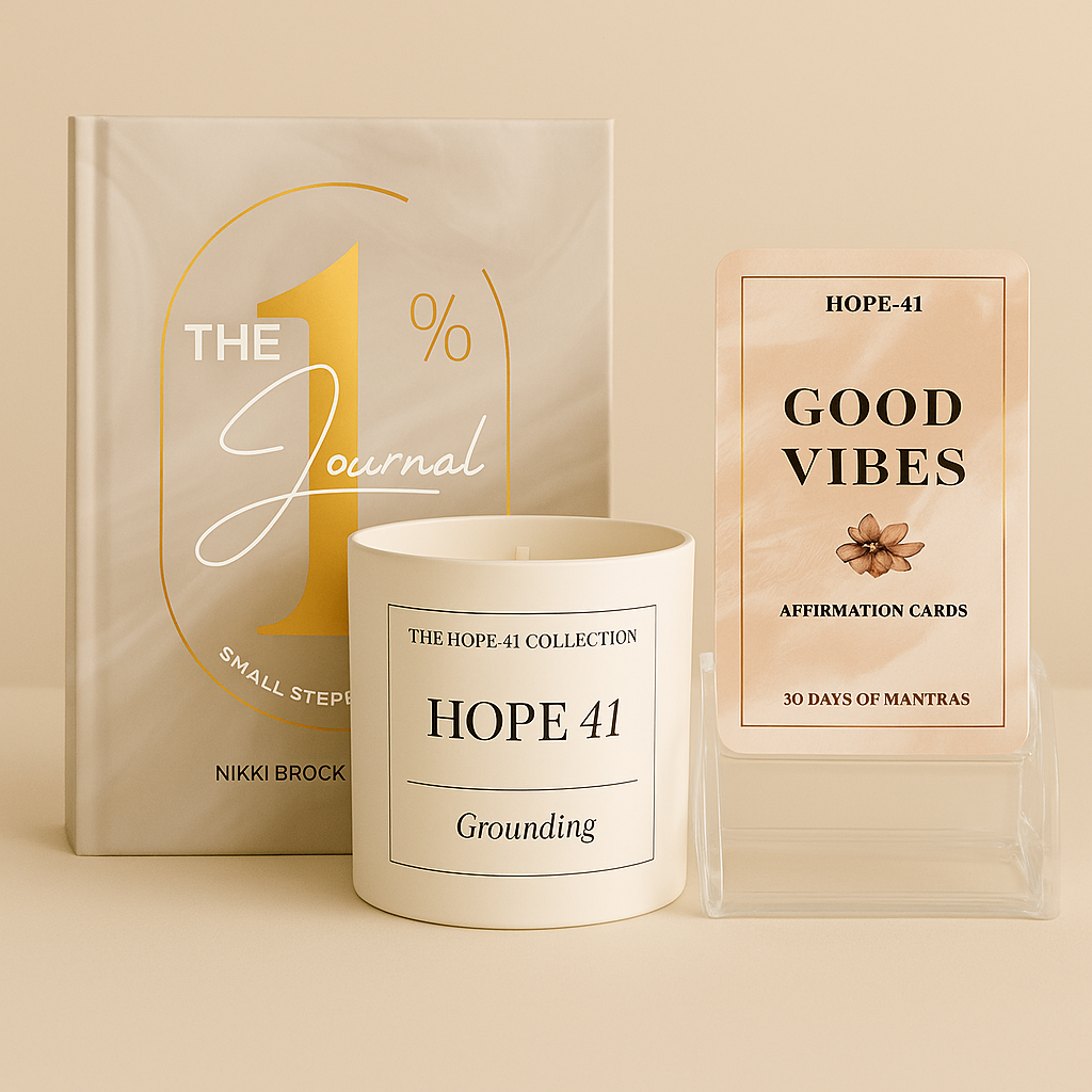 Holiday Trio (Hope 41 Signature Candle + Journal + Affirmation Cards)