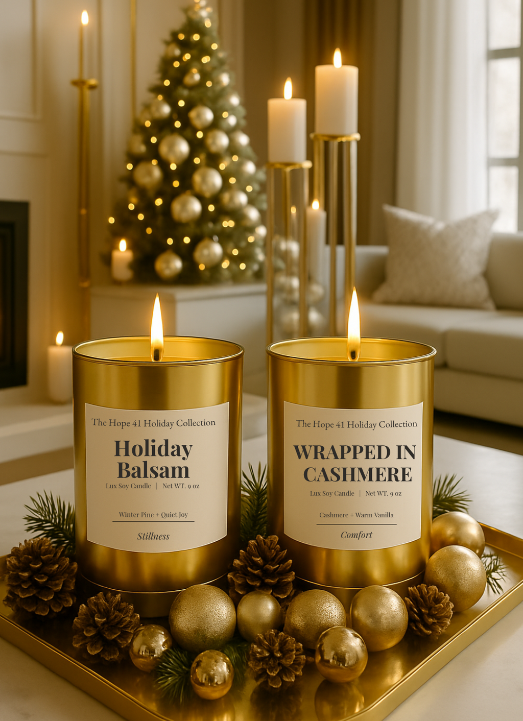 Holiday Balsam - Holiday Collection Candle / Gold Vessel