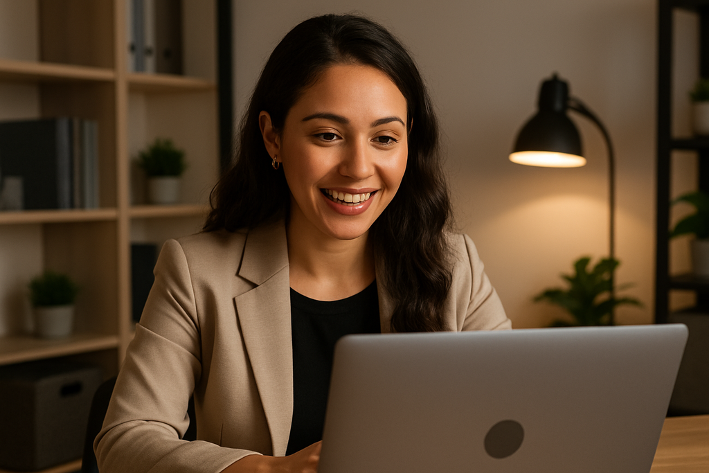 Try again withe the lap top facing the woman